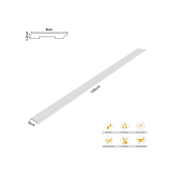 Lot de 32 Plinthes Blanches 195 x 9 cm