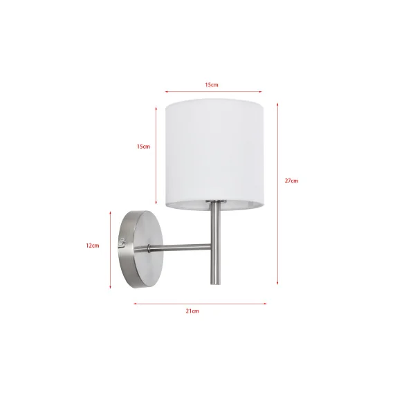 Lot de 3 Appliques Murales Argent Blanc 15 x 21 x 27 cm