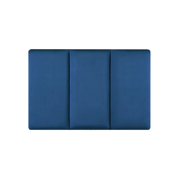 Lot de 3 Coussins Muraux en Velours 60 x 30 cm Bleu Marine