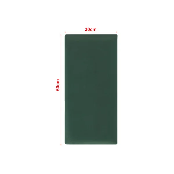 Lot de 3 Coussins Muraux en Velours 60 x 30 cm Vert Foncé