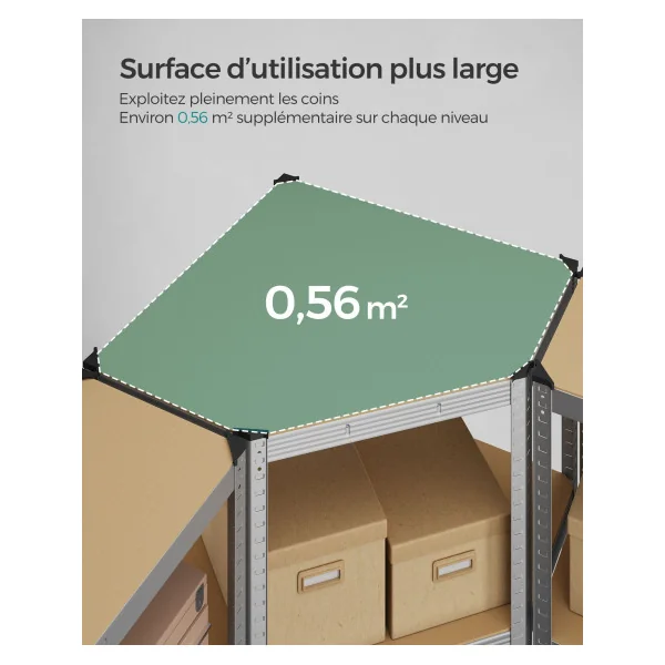 Lot de 3 Etagères de Rangement Charge Lourde 4 Niveaux Rack de Rangement
