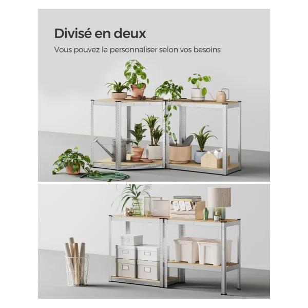 Lot de 3 Etagères de Rangement Charge Lourde 4 Niveaux Rack de Rangement