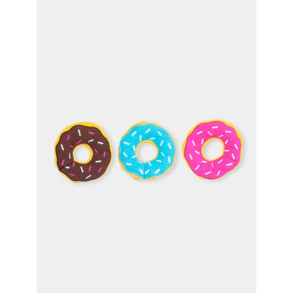 Lot de 3 Mini Peluches pour chien - Donut classique - Zippy Paws