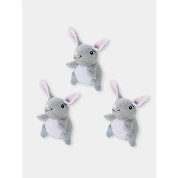 Lot de 3 Mini Peluches pour chien - Lapin - Zippy Paws