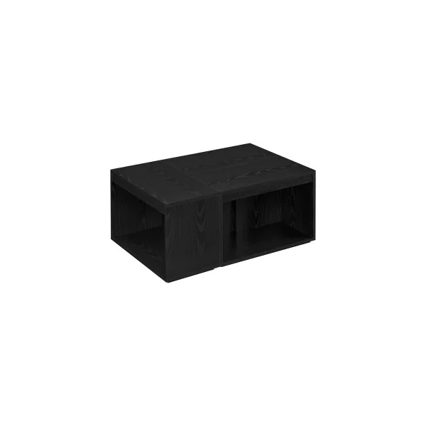 Lot de 3 Tables Basses Noir Boisé Tables d'Appoints Rectangulaires