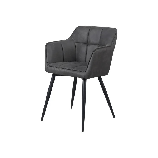 Lot de 4 Chaises de Salle à Manger 57 x 53 x 81 cm Tissu Gris Foncé