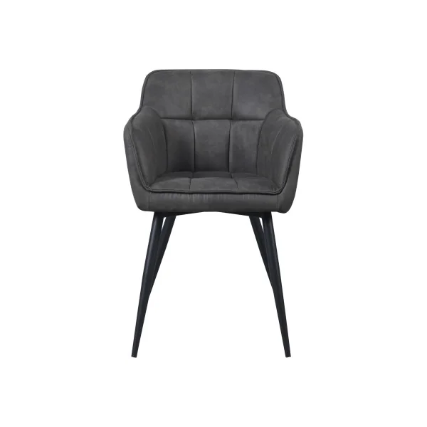 Lot de 4 Chaises de Salle à Manger 57 x 53 x 81 cm Tissu Gris Foncé