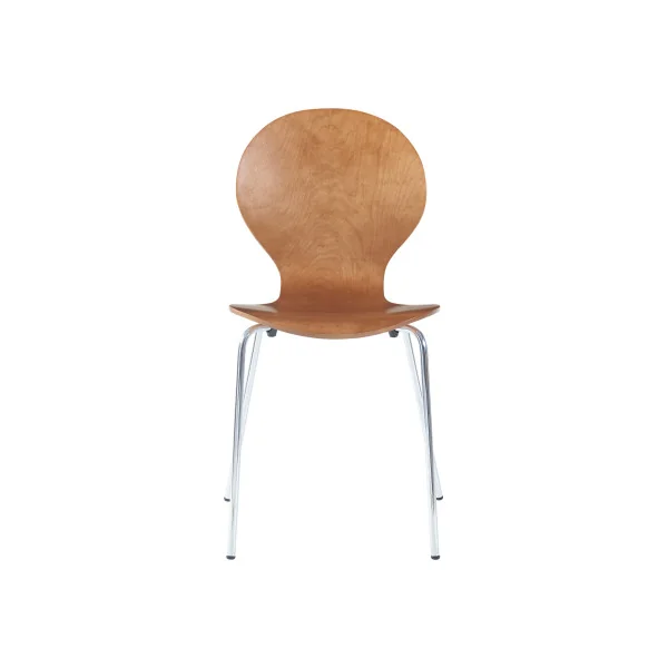 Lot de 4 Chaises de Salle à Manger Effet Noyer Empilables Moderne