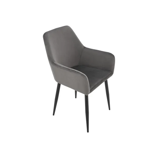 Lot de 4 Chaises de Salle à Manger Gris Foncé 57 x 56 x 86 cm Aspect Velours