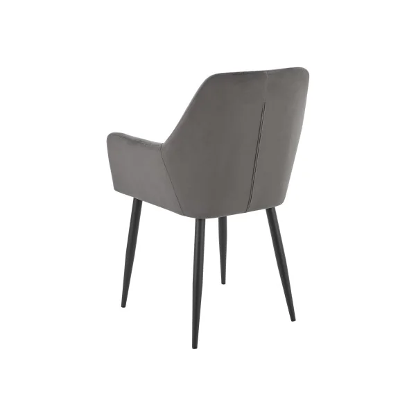 Lot de 4 Chaises de Salle à Manger Gris Foncé 57 x 56 x 86 cm Aspect Velours