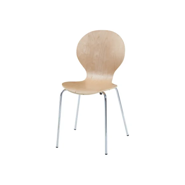 Lot de 4 Chaises de Salle à Manger Naturel Empilables