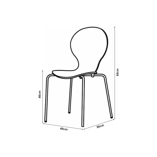 Lot de 4 Chaises de Salle à Manger Naturel Empilables