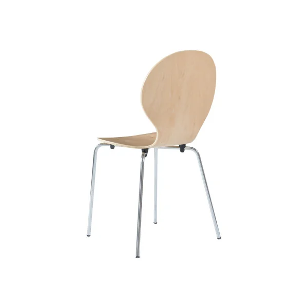Lot de 4 Chaises de Salle à Manger Naturel Empilables