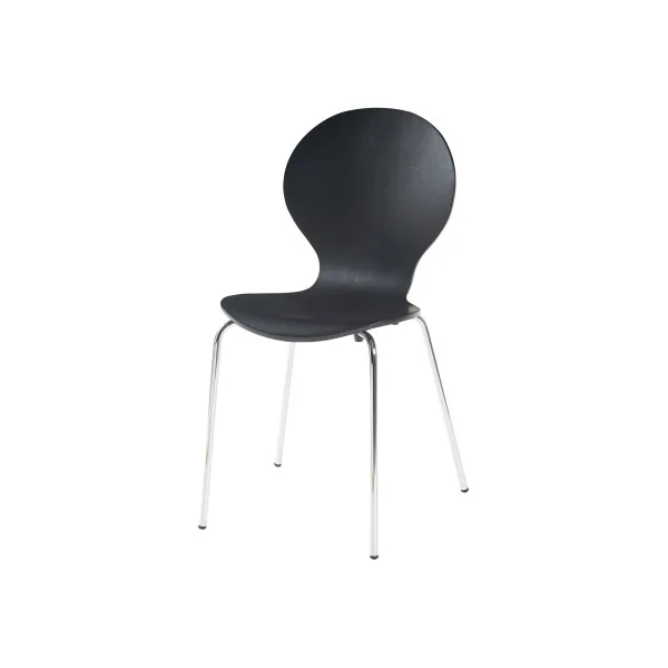 Lot de 4 Chaises de Salle à Manger Noir Empilables Moderne