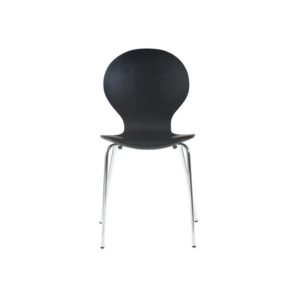 Lot de 4 Chaises de Salle à Manger Noir Empilables Moderne
