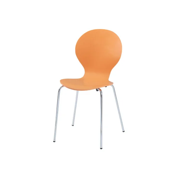 Lot de 4 Chaises de Salle à Manger Orange Empilables Rétro