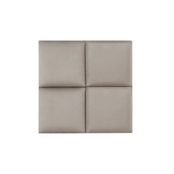 Lot de 4 Coussins Muraux en Velours 30 x 30 cm Gris Clair
