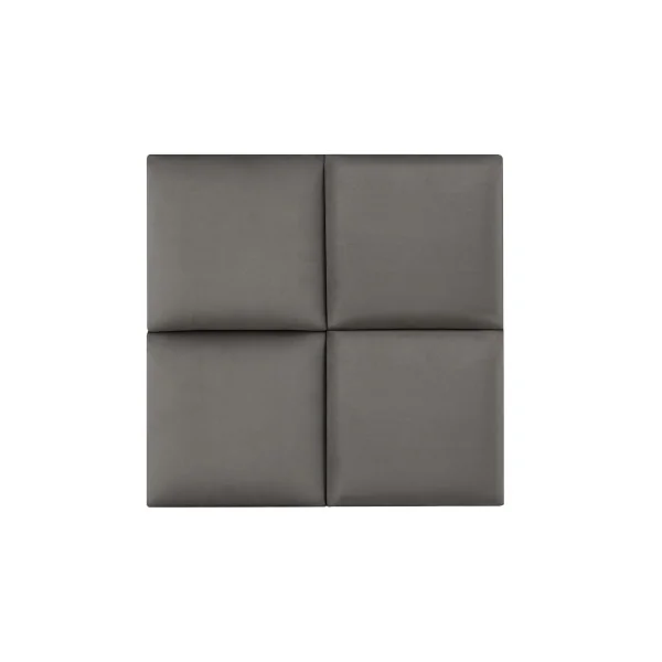 Lot de 4 Coussins Muraux en Velours 30 x 30 cm Gris Foncé