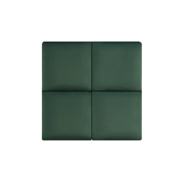 Lot de 4 Coussins Muraux en Velours 30 x 30 cm Vert Foncé