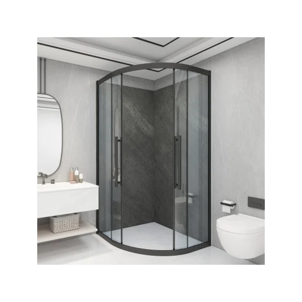 Lot de 4 Panneaux Muraux Décoratifs 120 x 60 cm Gris