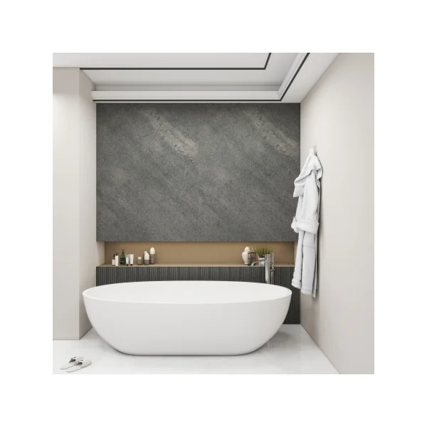 Lot de 4 Panneaux Muraux Décoratifs 120 x 60 cm Gris