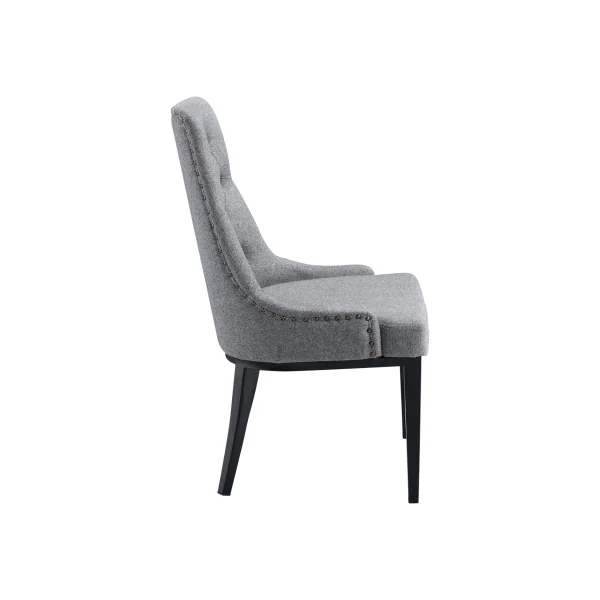 Lot de 6 Chaises de Salle à Manger Grise Chesterfield 53 x 60 x 100 cm