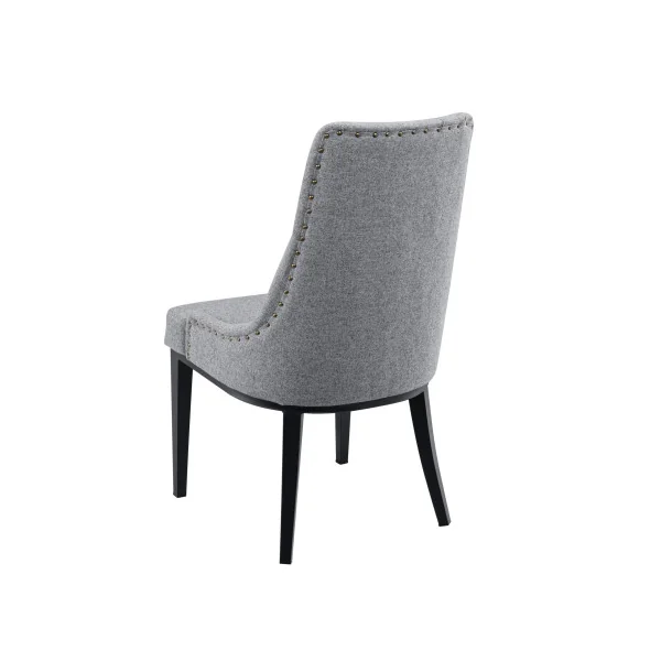 Lot de 6 Chaises de Salle à Manger Grise Chesterfield 53 x 60 x 100 cm