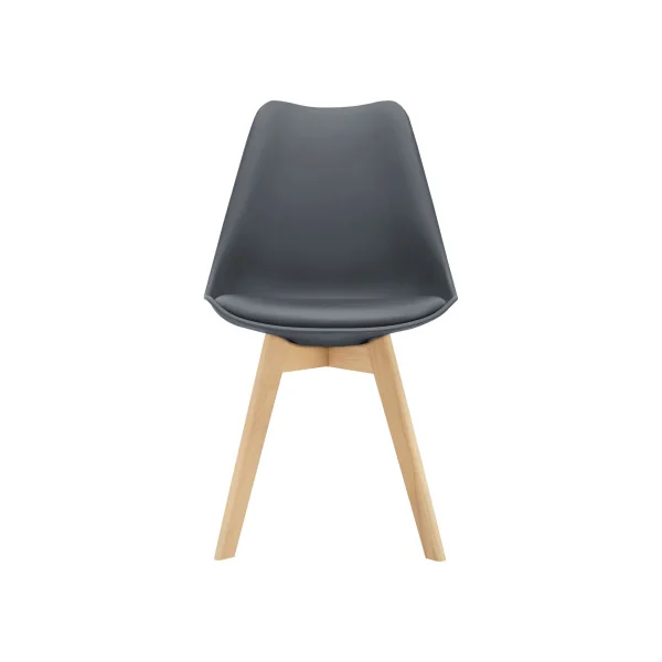 Lot de 6 chaises scandinaves en similicuir gris