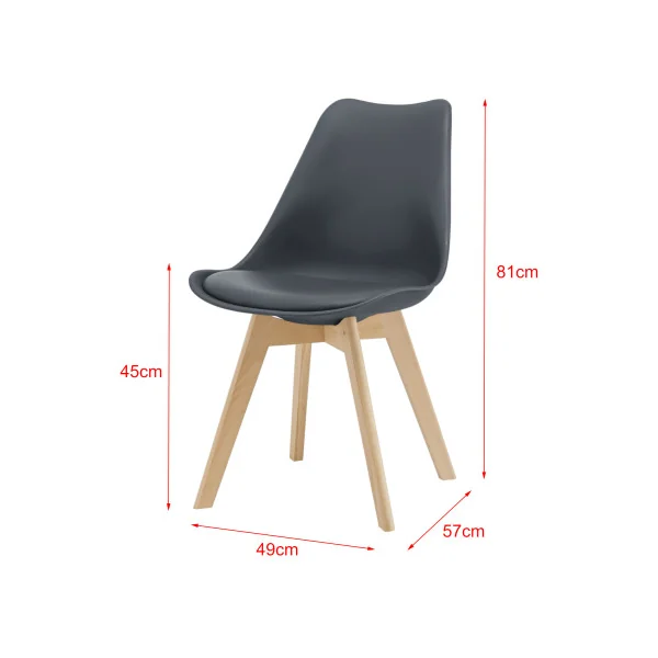 Lot de 6 chaises scandinaves en similicuir gris