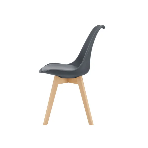 Lot de 6 chaises scandinaves en similicuir gris