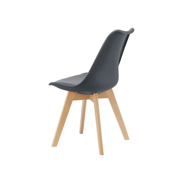 Lot de 6 chaises scandinaves en similicuir gris