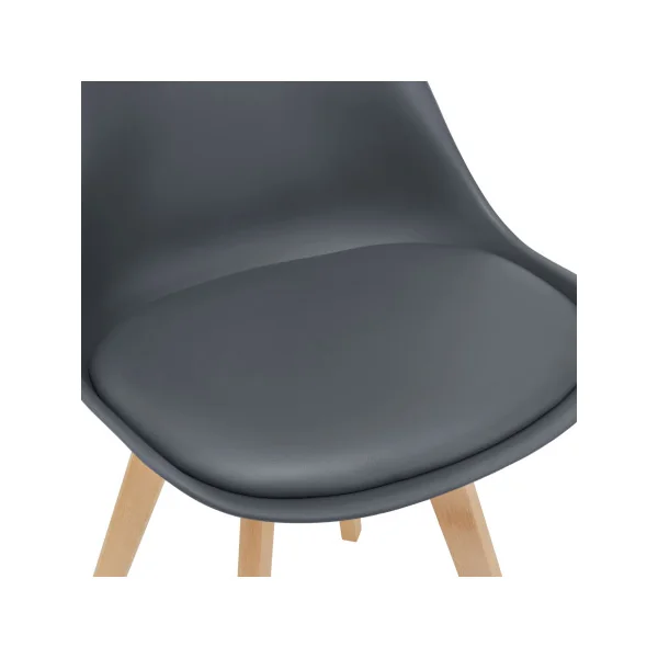 Lot de 6 chaises scandinaves en similicuir gris