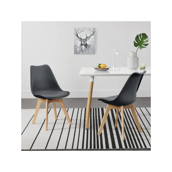 Lot de 6 chaises scandinaves en similicuir gris