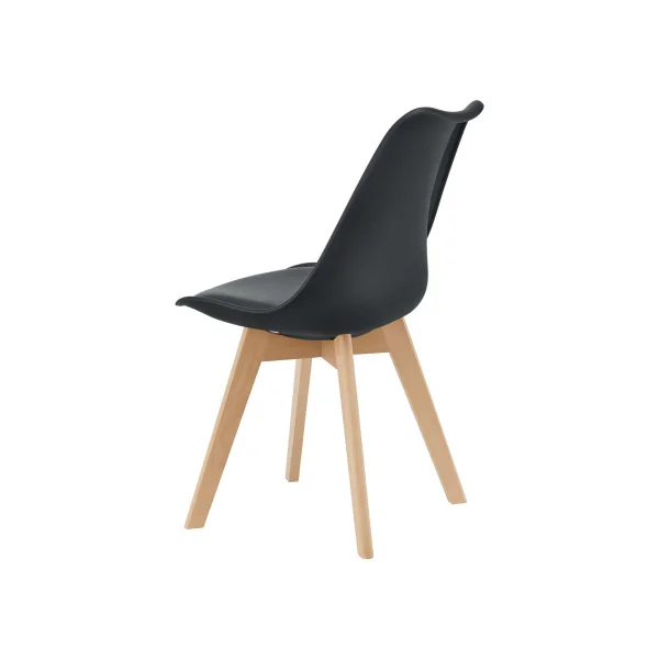 Lot de 6 chaises scandinaves en similicuir noir