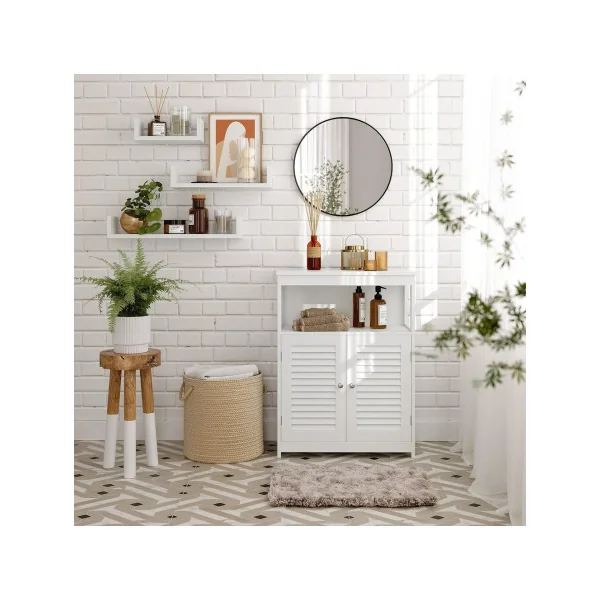 (LOT) Meuble Sous Vasque Blanc Meuble sous Lavabo et Meuble de Salle de Bain Armoire Salle de Bain