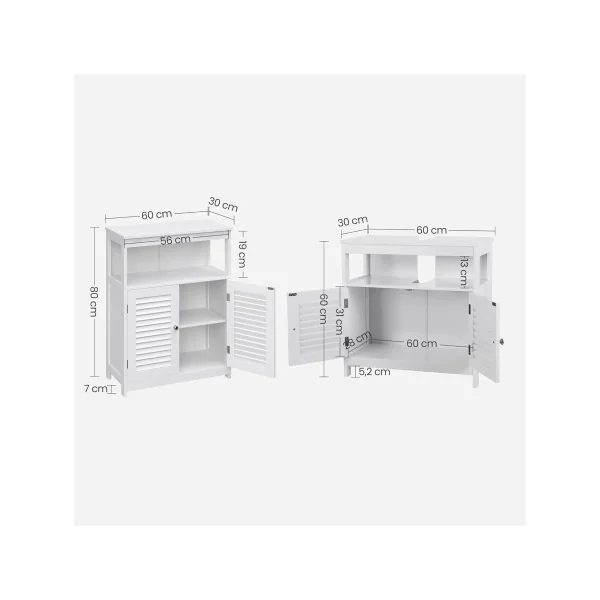 (LOT) Meuble Sous Vasque Blanc Meuble sous Lavabo et Meuble de Salle de Bain Armoire Salle de Bain