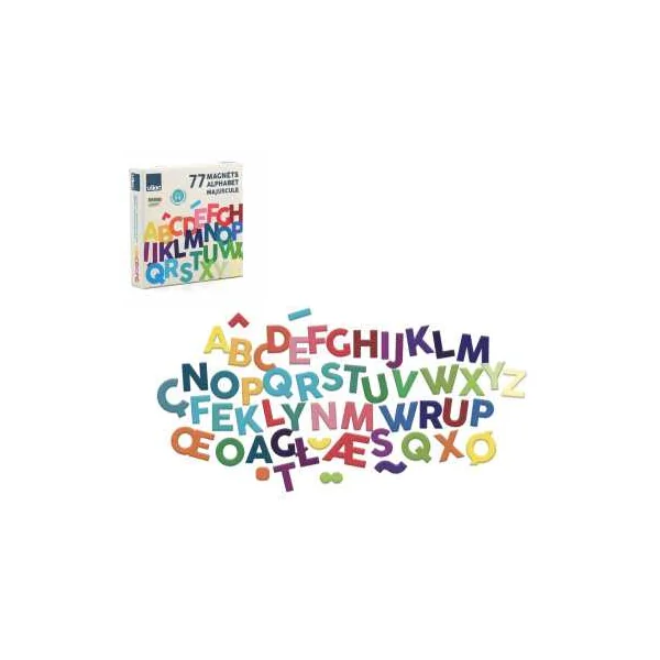 Magnets alphabet majuscules bois 77 pièces - Vilac