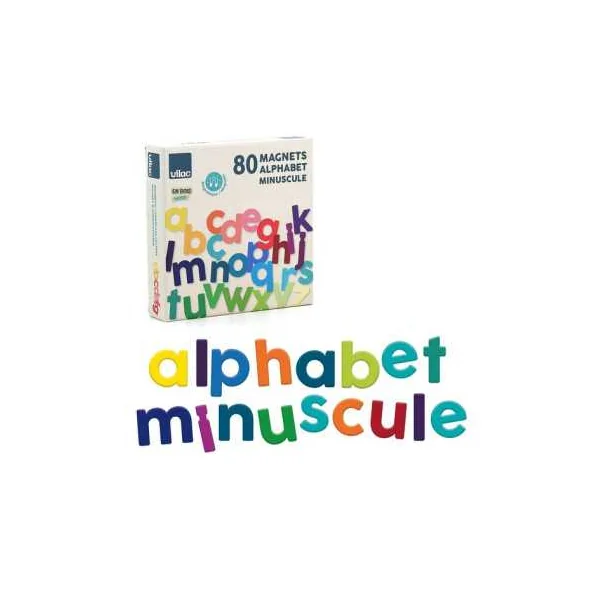 Magnets alphabet minuscules bois 80 pièces - Vilac