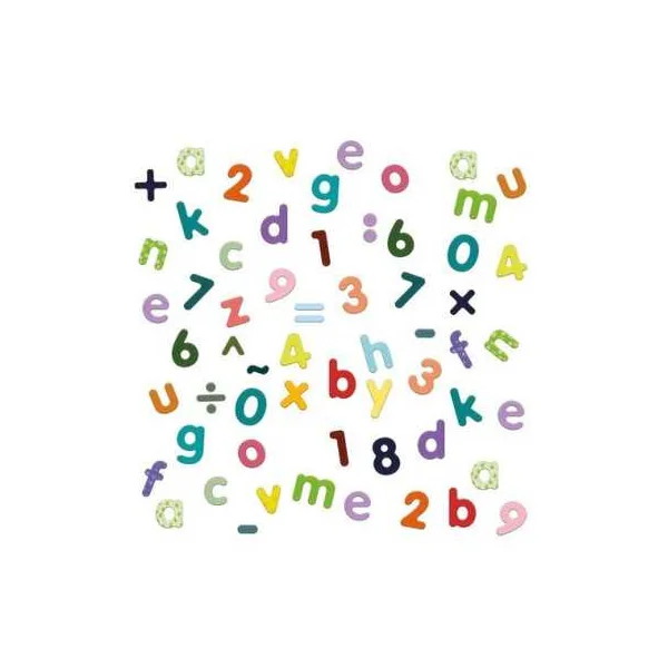 Magnets bois 80 lettres minuscules et chiffres - Jeujura