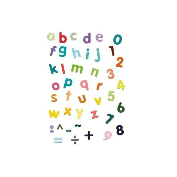 Magnets bois 80 lettres minuscules et chiffres - Jeujura
