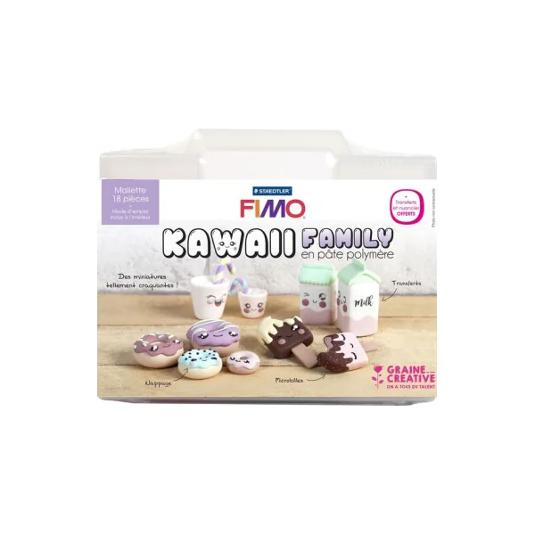 Mallette Kawaii family pâte FIMO - Graine créative