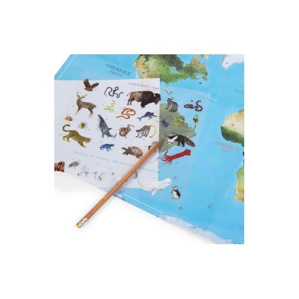 Mappemonde avec décalcomanies Tout autour du monde - Moulin Roty