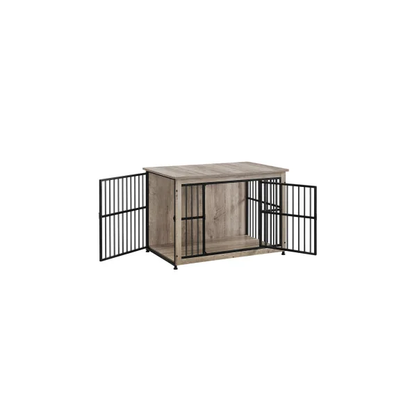 Meuble Cage Chien Grège Chiné Cage d'Intérieur Niche Chien intérieur
