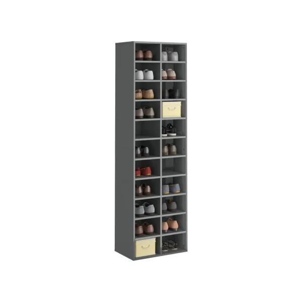 Meuble Chaussure Gris Brillant Rangement Vêtement Armoire Chaussures