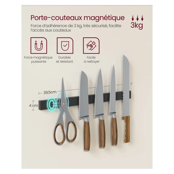 Meuble de Cuisine Meuble de Rangement 12 Crochets Marron Rustique Etagère Micro Ondes