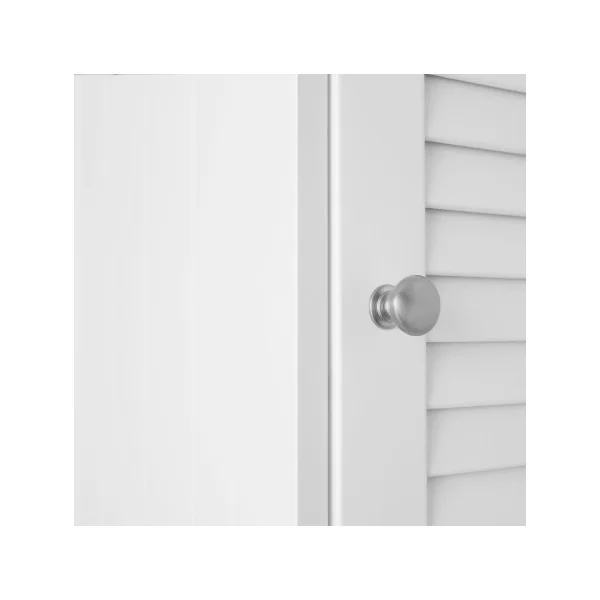 Meuble de Rangement Blanc Meuble de Salle de Bain 1 Tiroir 2 Placards Petit Buffet Salon