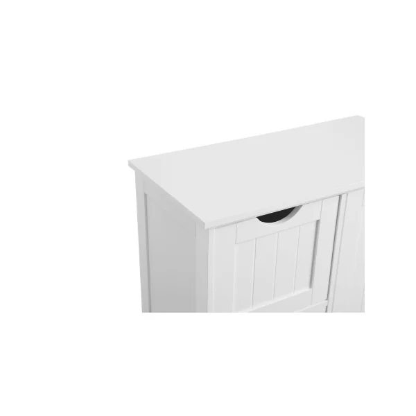 Meuble de Salle de Bain Blanc Meuble de Rangement Meuble avec 3 Tiroirs et 1 Placard