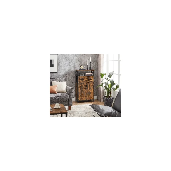 Meuble Rangement avec Tiroir Buffet Salon Placard Cuisine Étagère Réglable Meuble de Salle de Bain Marron Rustique