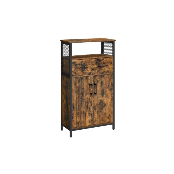 Meuble Rangement avec Tiroir Buffet Salon Placard Cuisine Étagère Réglable Meuble de Salle de Bain Marron Rustique