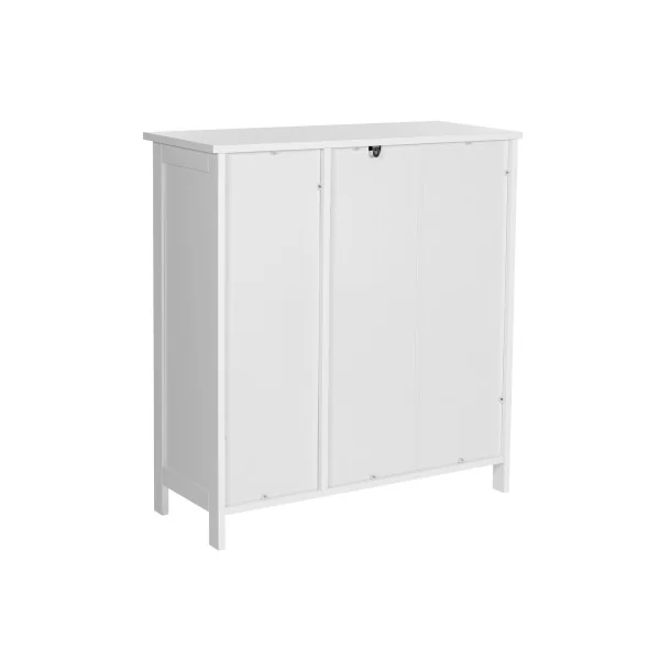 Meuble Salle de Bain Blanc Placard de Rangement Armoire avec Tiroir 3 Compartiments Ouverts